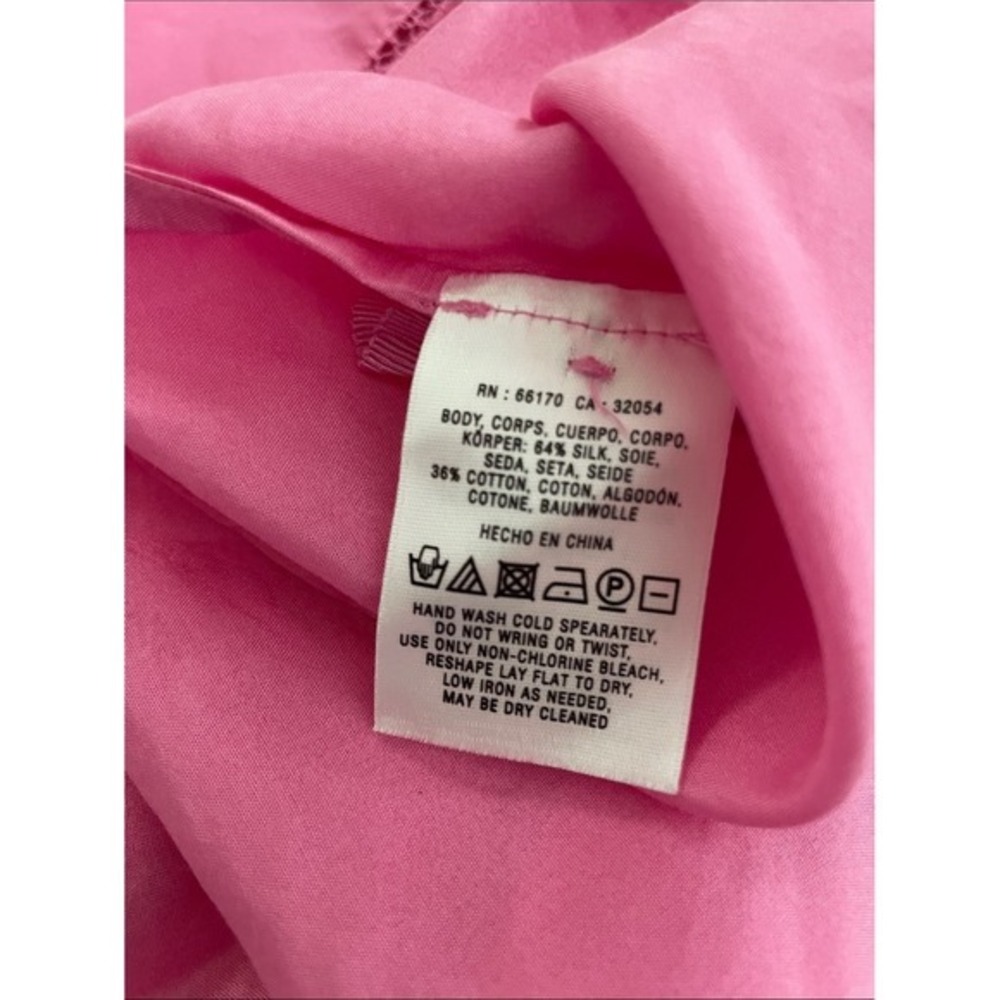 Postmark Anthropologie Tank Top Silk Cotton Ruffle Pink 2 Sleeveless Blouse - Picture 4 of 16